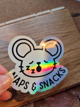 Load image into Gallery viewer, Naps &amp; Snacks - Holographic Sticker
