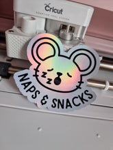 Load image into Gallery viewer, Naps &amp; Snacks - Holographic Sticker
