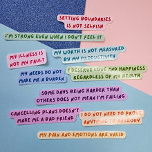 Load image into Gallery viewer, Chronic Illness Affirmation 10 Sticker Pack
