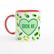 Load image into Gallery viewer, Sick AF. Green 11oz Ceramic Mug with Colour Inside
