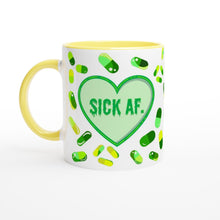 Load image into Gallery viewer, Sick AF. Green 11oz Ceramic Mug with Colour Inside
